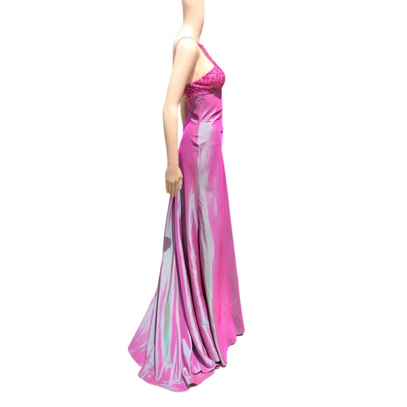 Elie Saab NWT with defects pinkish ombré formal gown with sequin top and wrap - Picture 7 of 15